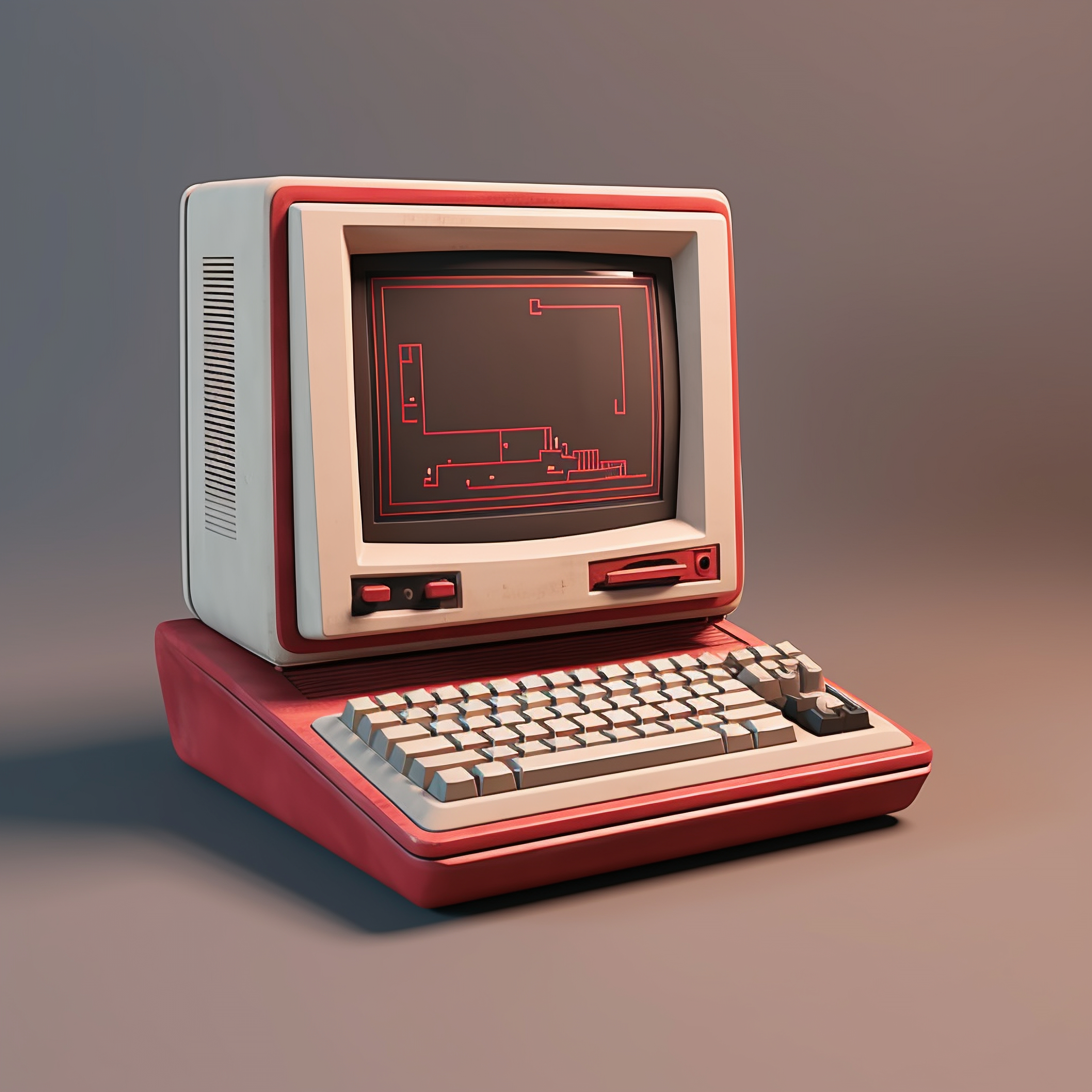 czerwony komputer, żródło grafiki - https://pl.freepik.com/darmowe-zdjecie/widok-3d-retro-komputer-z-kineskopem_60905320.htm#fromView=search&page=3&position=30&uuid=70865e16-b10a-445d-8646-13c03844435c.